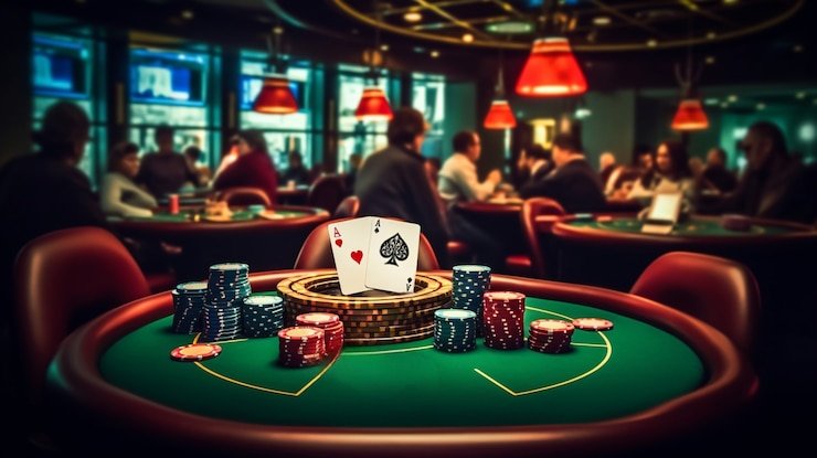 Dealer langsung shinki membagikan kartu Bandar Poker di meja dengan streaming HD multi-camera